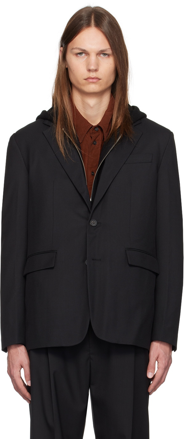 Solid Homme Black Twill Blazer