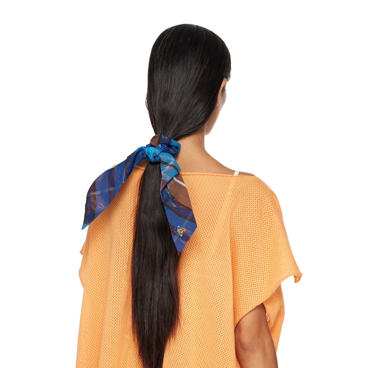 Vivienne Westwood Blue Embroidered Large Scrunchie