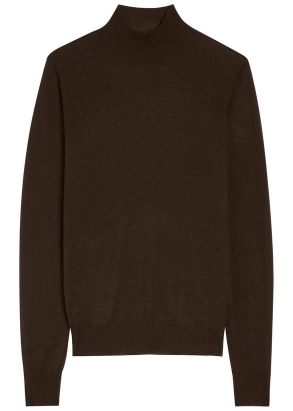 Photo: Joseph Mock-neck Cashmere top Brown