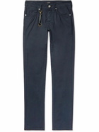 Incotex - Straight-Leg Stretch Cotton-Gabardine Trousers - Blue