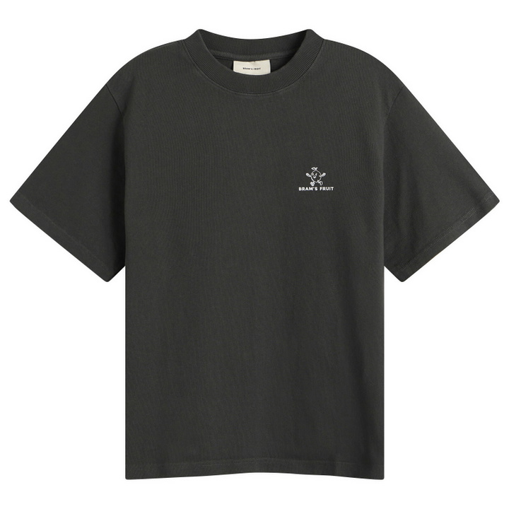 Photo: Bram's Fruit Men's Lemon Outline T-Shirt in Shadow Black
