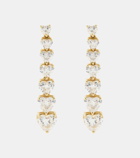 Shay Jewelry 7 Heart 18kt gold drop earrings with diamonds