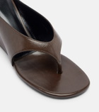 JUDE Yaga leather wedge thong sandals
