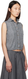 SHUSHU/TONG Gray Sleeveless Cardigan