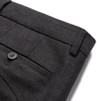 Lanvin - Skinny-Fit Herringbone Wool and Cotton-Blend Biker Trousers - Men - Charcoal