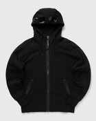C.P. Company Diagonal Raised Fleece Sweatshirts   Hooded Open Black - Mens - Half Zips