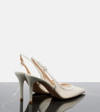 Gianvito Rossi Regina embellished leather slingback pumps