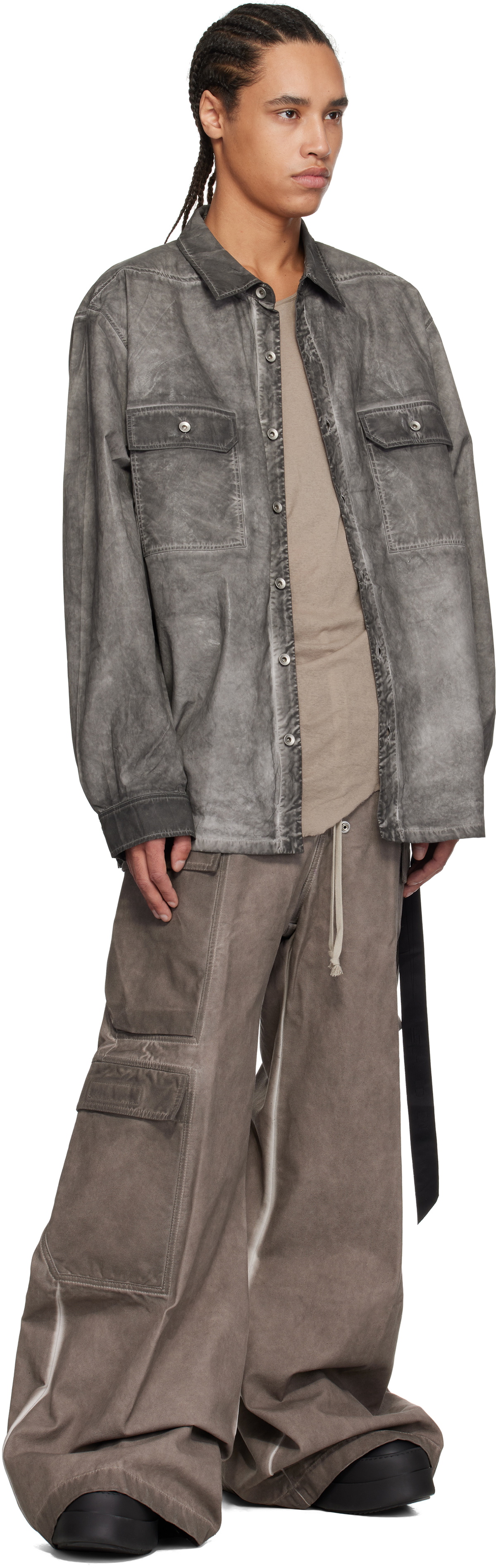 Rick Owens DRKSHDW Gray Hollywood Double Cargo Jumbo Belas Pants