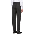 Alexander McQueen Black Mohair and Wool Pinstriped Trousers