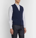 Polo Ralph Lauren - Slim-Fit Cable-Knit Wool and Cashmere-Blend Sweater Vest - Blue