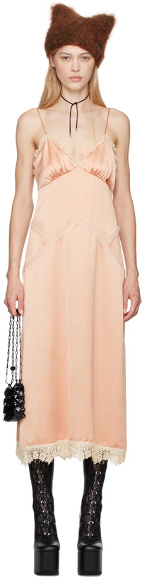Photo: Anna Sui Pink Lace Trim Midi Dress