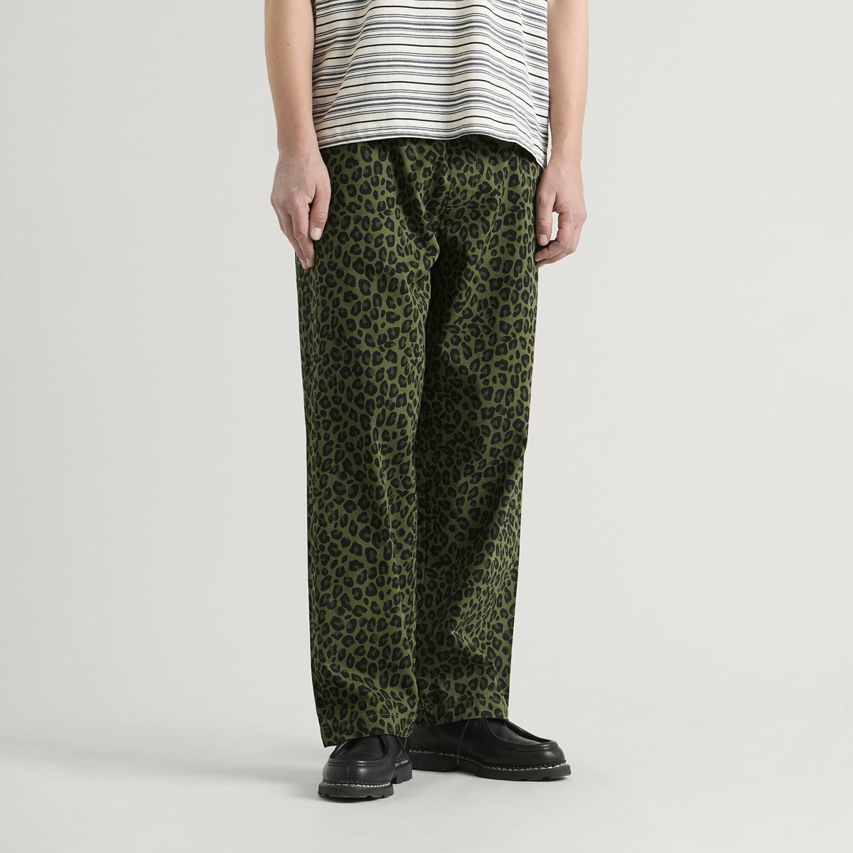 Service Works Men's Patterned Easy Chef Pants in Green Leopard