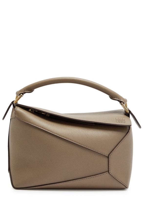 Photo: Loewe Puzzle Edge Small Leather top Handle bag - Taupe - One Size