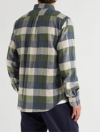 Hartford - Pitt Button-Down Collar Checked Cotton-Flannel Shirt - Green