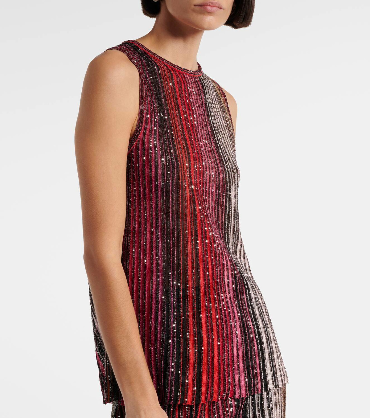 最高級ラグジュアリーイタリア製MISSONI カシミヤ シルクストライプセーター 最高級ラグジュアリーイタリア製MISSONI カシミヤ シルク