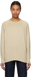 nanamica Beige Crewneck Sweater