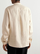 Brunello Cucinelli - Grandad-Collar Hemp Shirt - Neutrals