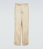 Thom Browne - Tricolor straight cotton-blend pants