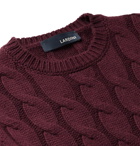 Lardini - Slim-Fit Cable-Knit Cashmere Sweater - Burgundy