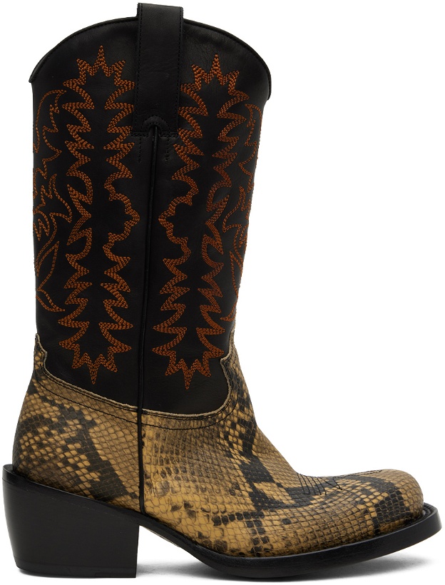 Photo: Dries Van Noten Black Snake Cowboy Boots