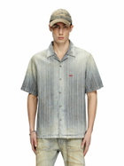 Diesel D-nabil-d Striped Distressed Denim Shirt