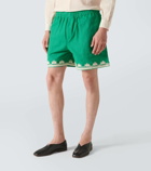 Bode Ripple embroidered cotton shorts