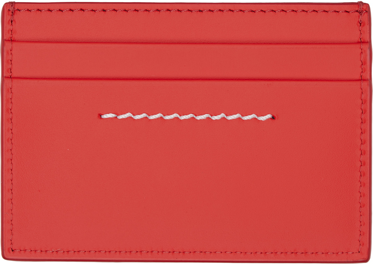 MM6 Maison Margiela Orange Numeric Leather Card Holder