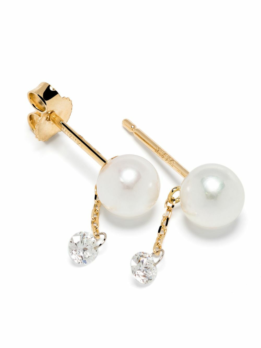 Mizuki 14K Yellow Gold Sea Of Beauty Pearl And Diamond Earrings