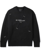 GIVENCHY - Oversized Embellished Logo-Print Cotton-Jersey Sweatshirt - Black - XL