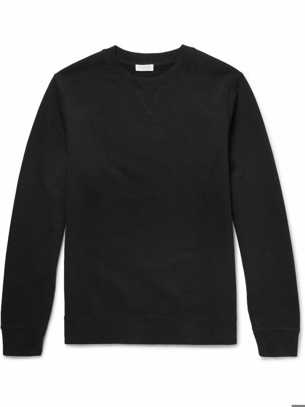 Photo: Sunspel - Brushed Loopback Cotton-Jersey Sweatshirt - Black