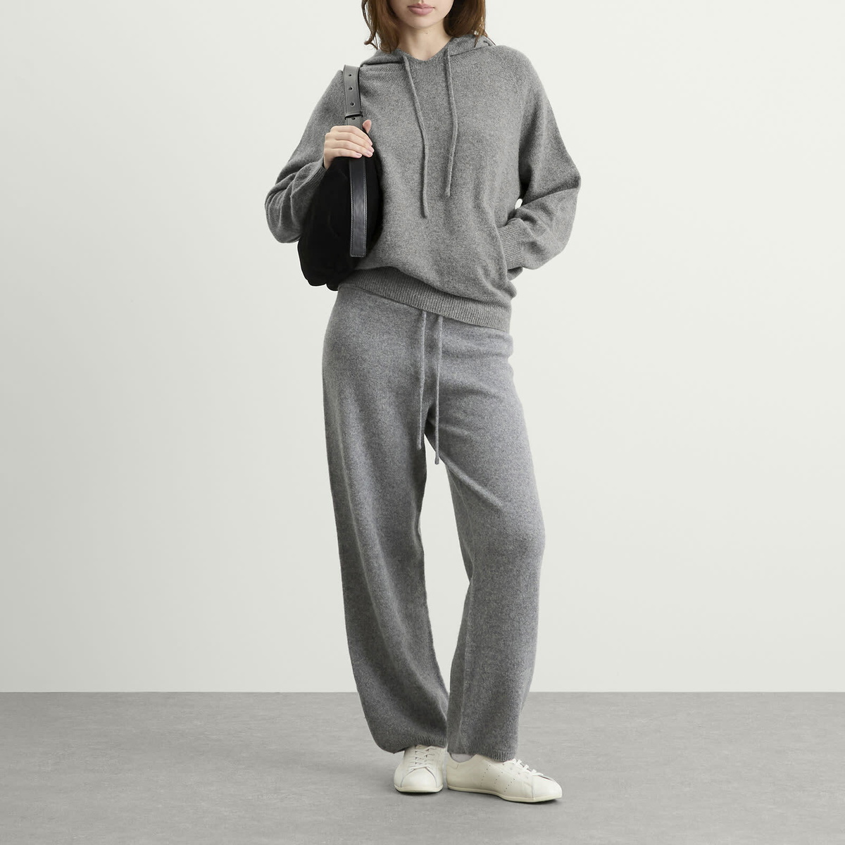 Nothing Written Women's Casta Knit Hoodie Sweater in Gray
