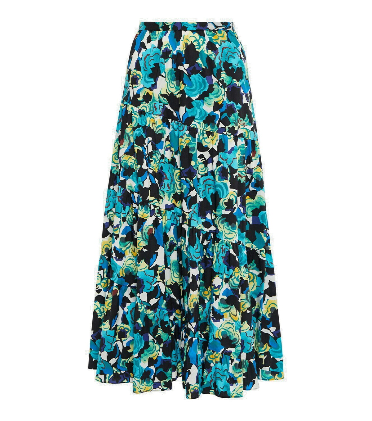 Diane Von Furstenberg Brown Silk Maxi Skirt Printed