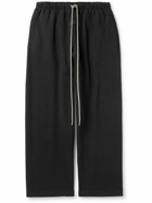 FEAR OF GOD ESSENTIALS - Wide-Leg Logo-Appliquéd Cotton-Blend Jersey Sweatpants - Black