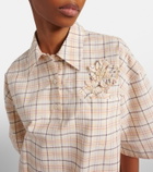 Prada Checked cotton poplin top
