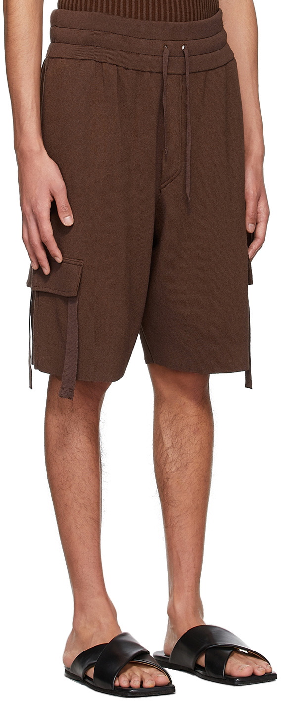 ANDREĀDAMO SSENSE Exclusive Brown Viscose Shorts