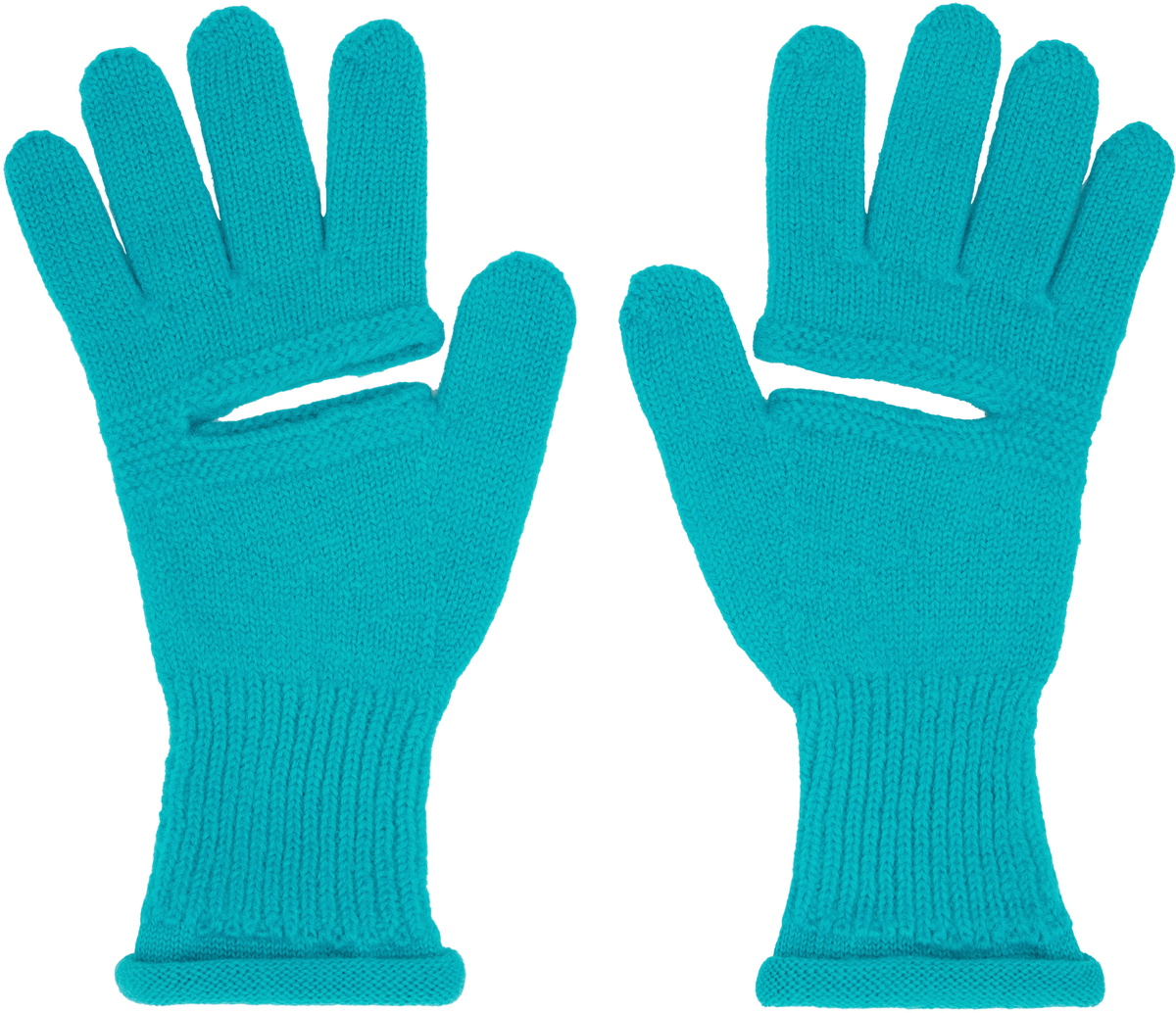 ISSEY MIYAKE Blue Chunky Wool ACC Gloves