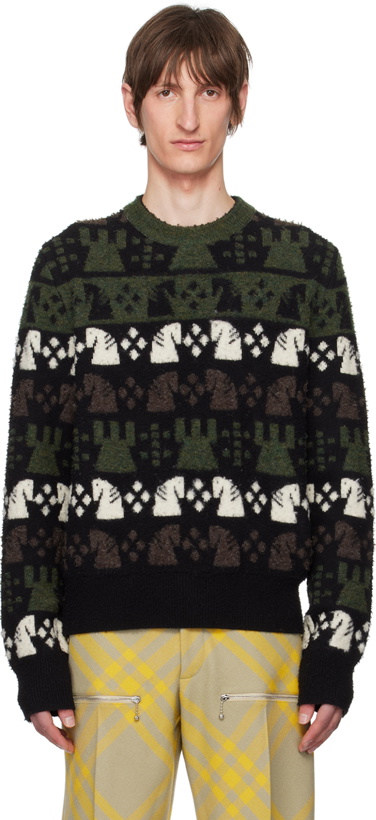 Photo: Burberry Green & Black Jacquard Sweater