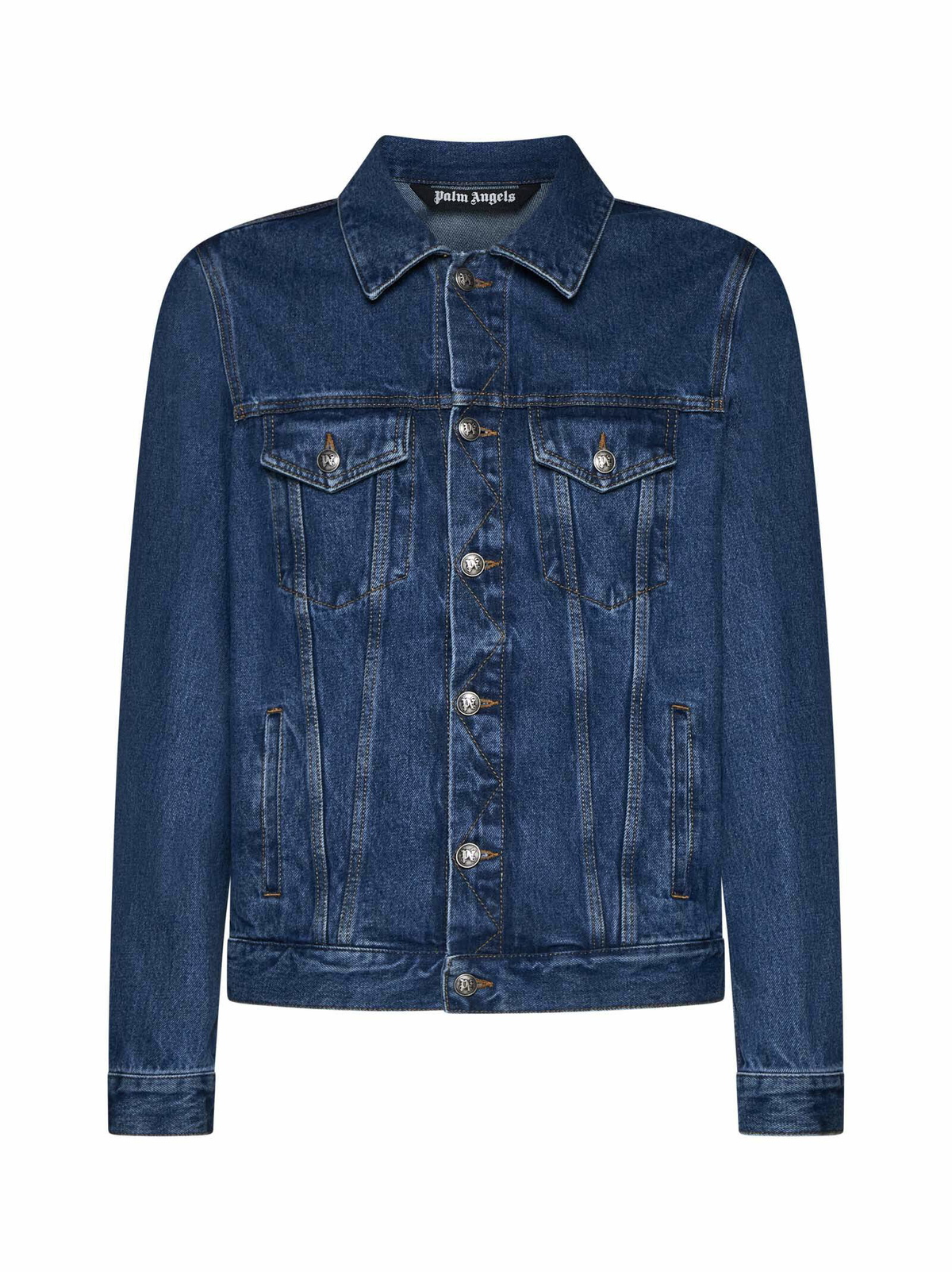 Palm Angels Blue Palms Wash Denim Jacket Palm Angels
