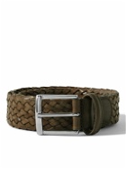 Anderson's - 3.5cm Woven Leather Belt - Green