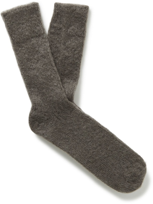 Photo: Auralee - Brushed Stretch Mohair and Wool-Blend Socks