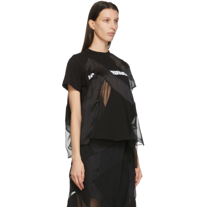 Sacai Black Hank Willis Thomas Edition Mix Sheer T-Shirt Sacai