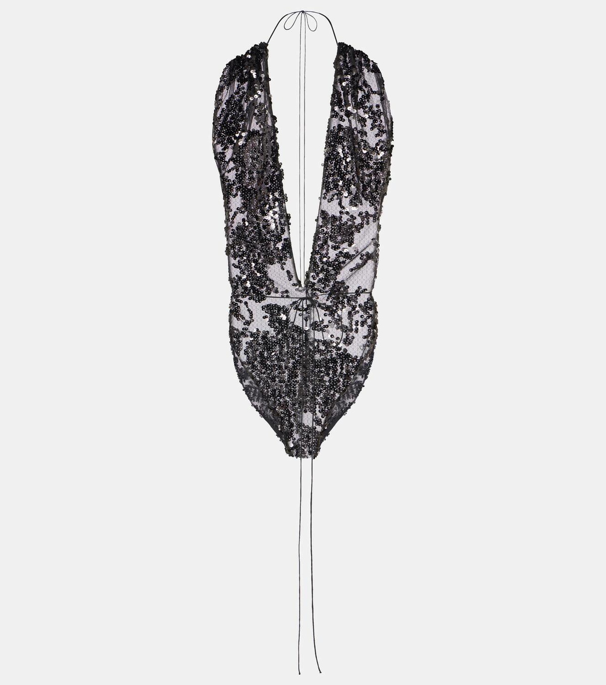 Victoria Beckham Sequined halterneck tulle bodysuit