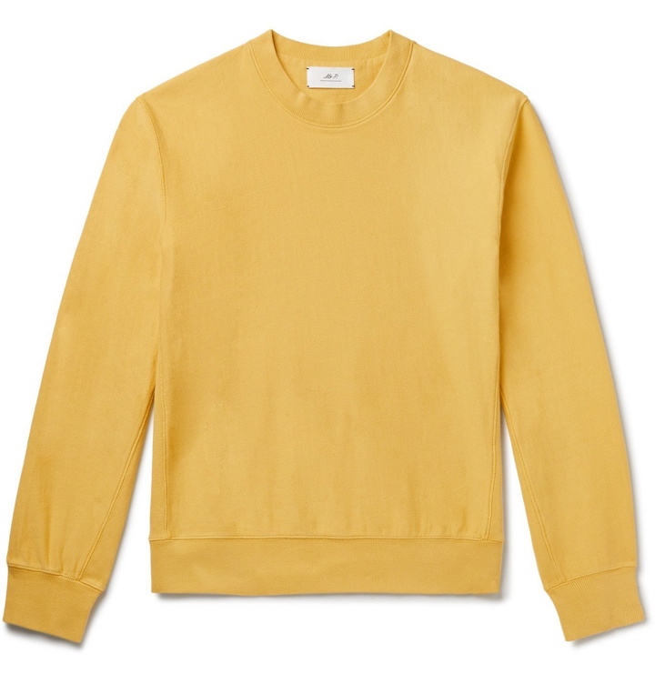 Photo: Mr P. - Garment-Dyed Loopback Cotton-Jersey Sweatshirt - Yellow