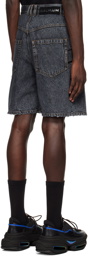 Balmain Black Distressed Shorts