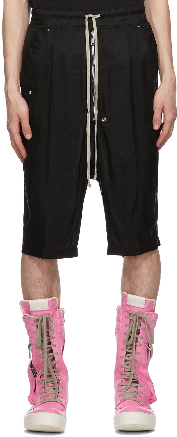 Rick Owens Black Bela Pods Shorts Rick Owens