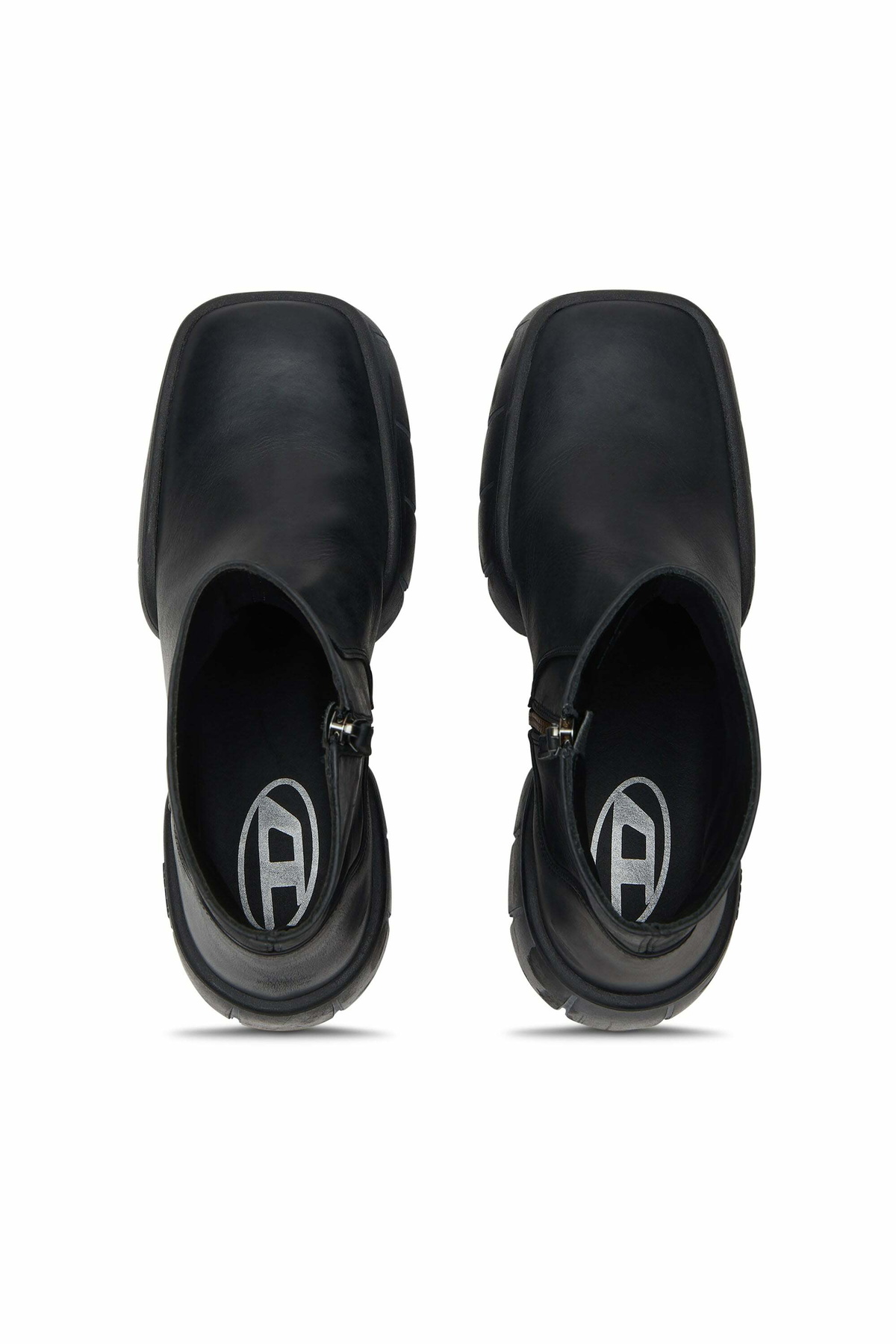 Diesel D-Tex-Oiled leather ankle boots with split sole - Boots Mens in Black