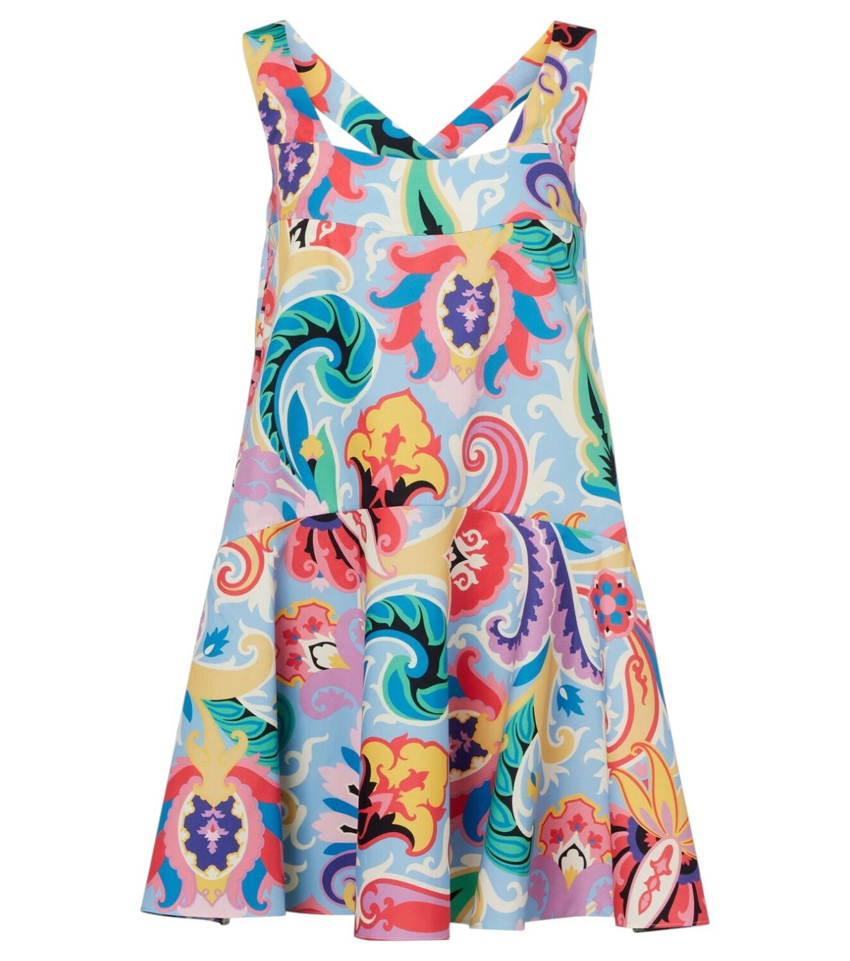 ワンピース ETRO PAILSEY PRINT COTTON AND SILK MINIDRESS etro-sleeveless-draped-paisley