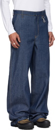 Reese Cooper Navy Concealed Button Straight Leg Jeans