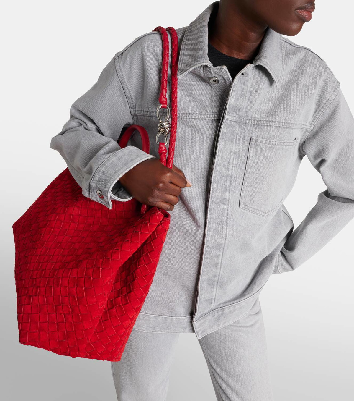Bottega Veneta Andiamo Intrecciato Large suede tote bag