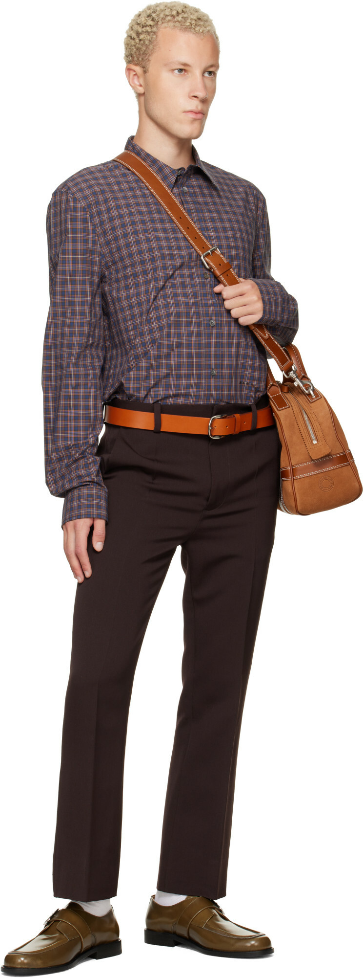Marni Brown Regimental Wool Trousers